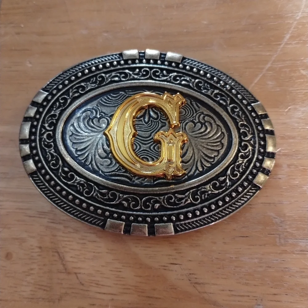 New Men's Western Cowboy Monogram Letter Initial G Belt Buckle